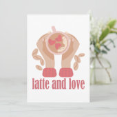 Tasse mit Liebe, Händchen und Kaffee - Angebot Einladung (Stehend Vorderseite)