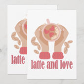 Tasse mit Liebe, Händchen und Kaffee - Angebot Einladung (Vorne/Hinten)
