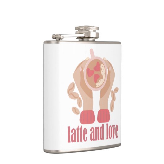 Tasse mit Liebe, Händchen und Kaffee - Angebot Flachmann (Rechts)