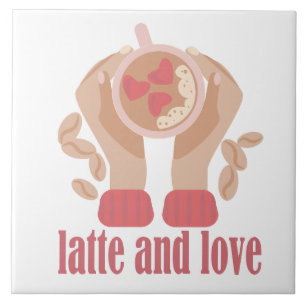 Tasse mit Liebe, Händchen und Kaffee - Angebot Fliese