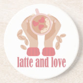 Tasse mit Liebe, Händchen und Kaffee - Angebot Getränkeuntersetzer (Vorne)