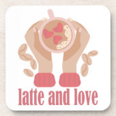 Tasse mit Liebe, Händchen und Kaffee - Angebot Getränkeuntersetzer (Vorderseite)