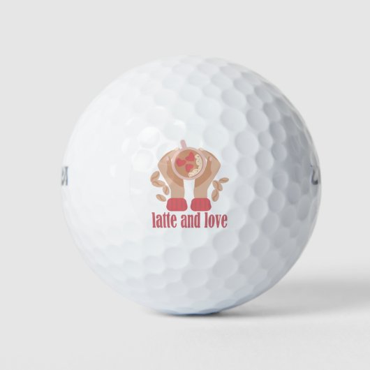 Tasse mit Liebe, Händchen und Kaffee - Angebot Golfball (Vorderseite)
