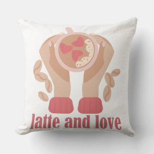 Tasse mit Liebe, Händchen und Kaffee - Angebot Kissen