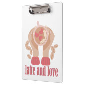Tasse mit Liebe, Händchen und Kaffee - Angebot Klemmbrett (Links)