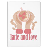Tasse mit Liebe, Händchen und Kaffee - Angebot Klemmbrett (Rückseite)