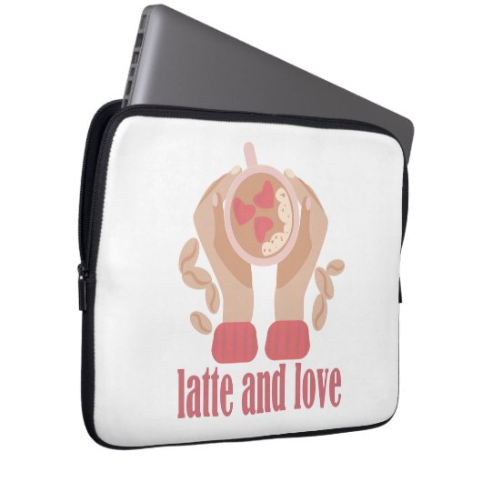 Tasse mit Liebe, Händchen und Kaffee - Angebot Laptopschutzhülle (Vorne Rechts)