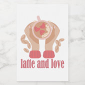 Tasse mit Liebe, Händchen und Kaffee - Angebot Lebensmitteletikett (Einzelnes Label)