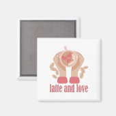 Tasse mit Liebe, Händchen und Kaffee - Angebot Magnet (Vorderseite/Rückseite)