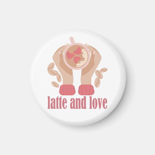 Tasse mit Liebe, Händchen und Kaffee - Angebot Magnet (Vorne)