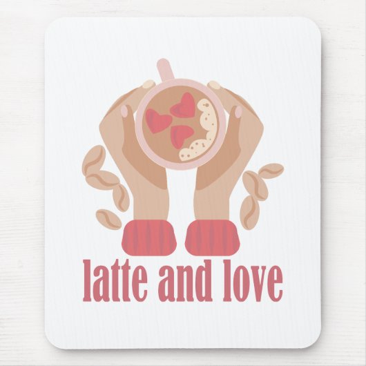 Tasse mit Liebe, Händchen und Kaffee - Angebot Mousepad (Vorne)
