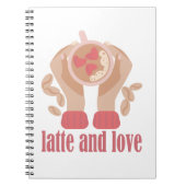 Tasse mit Liebe, Händchen und Kaffee - Angebot Notizblock (Vorderseite)