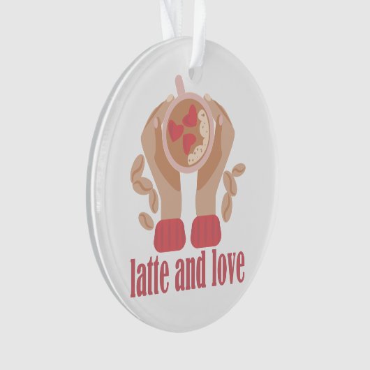 Tasse mit Liebe, Händchen und Kaffee - Angebot Ornament (Vorderseite)