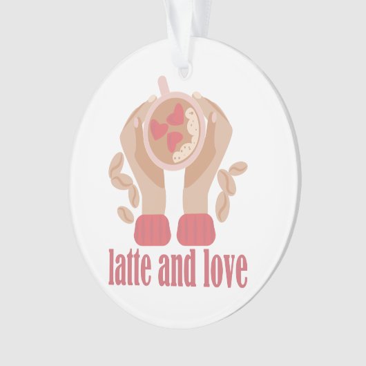 Tasse mit Liebe, Händchen und Kaffee - Angebot Ornament (Vorderseite)