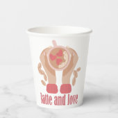 Tasse mit Liebe, Händchen und Kaffee - Angebot Pappbecher (Rückseite)