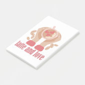 Tasse mit Liebe, Händchen und Kaffee - Angebot Post-it Klebezettel (angewinkelt)