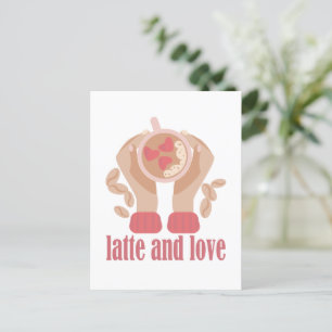 Tasse mit Liebe, Händchen und Kaffee - Angebot Postkarte