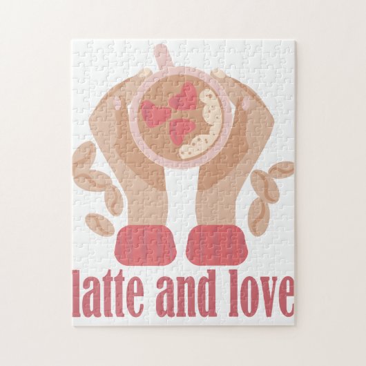 Tasse mit Liebe, Händchen und Kaffee - Angebot Puzzle (Vertikal)