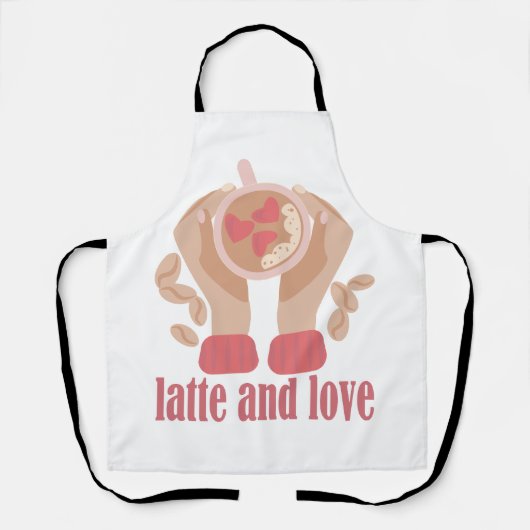 Tasse mit Liebe, Händchen und Kaffee - Angebot Schürze (Vorderseite)