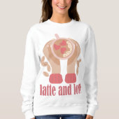 Tasse mit Liebe, Händchen und Kaffee - Angebot Sweatshirt (Vorderseite)