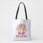Tasse mit Liebe, Händchen und Kaffee - Angebot Tasche (Vorderseite)