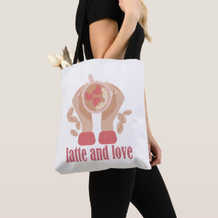 Tasse mit Liebe, Händchen und Kaffee - Angebot Tasche