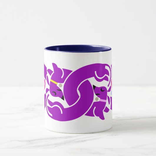 Tasse mit lila Dackeln (Zentrum)