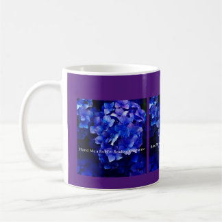 Tasse mit lila Hortensien Reiche mir einen Fächer