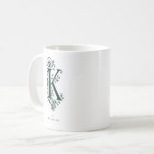 Tasse mit Linolschnitt-Buchstabe K und personalisi (Vorderseite Links)