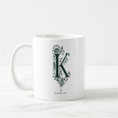 Tasse mit Linolschnitt-Buchstabe K und personalisi (Links)