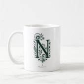 Tasse mit Linolschnitt-Buchstabe N und personalisi (Links)