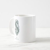 Tasse mit Linolschnitt-Buchstabe S und personalisi (Vorderseite Links)