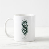 Tasse mit Linolschnitt-Buchstabe S und personalisi (Links)
