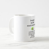 Tasse mit lustigem Zitat, glücklicher Arbeit Jahre (Vorderseite Links)