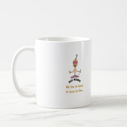 Tasse mit lustiger positiver Botschaft. (Links)