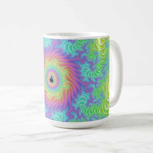 Tasse mit Mandelbrot Fraktal (VorderseiteRechts)