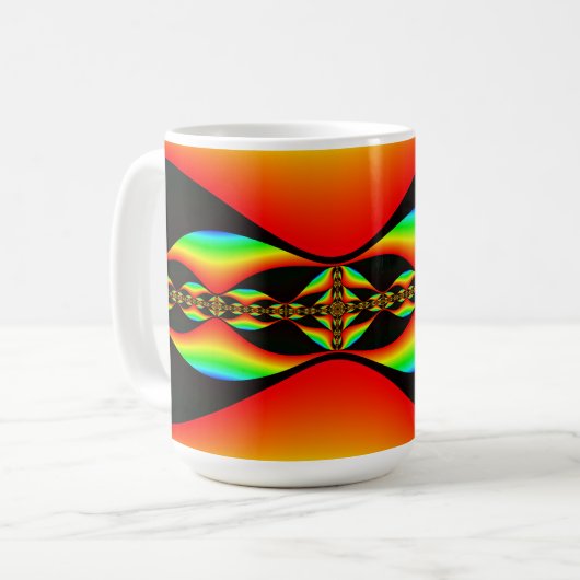 Tasse mit Mandelbrot Fraktal (Vorderseite Links)