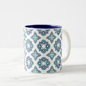 Tasse mit marineblau-türkisfarbenem Design (VorderseiteRechts)
