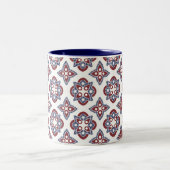 Tasse mit Marineblau und Himbeermuster (Mittel)
