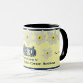 Tasse mit März-Geburts-Monats-Blume die Narzisse (VorderseiteRechts)