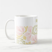 Tasse mit modernem Blumendesign. (Links)