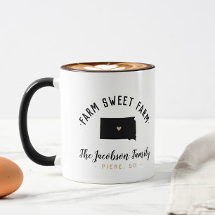 Tasse mit Monogramm 'Farm Sweet Farm Family' aus S