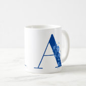 Tasse mit Monogramm Floral Letter (VorderseiteRechts)