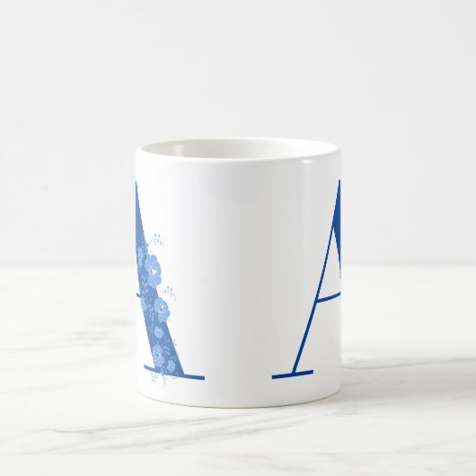 Tasse mit Monogramm Floral Letter (Mittel)