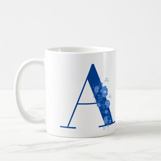 Tasse mit Monogramm Floral Letter (Links)