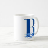 Tasse mit Monogramm Floral Letter B (VorderseiteRechts)