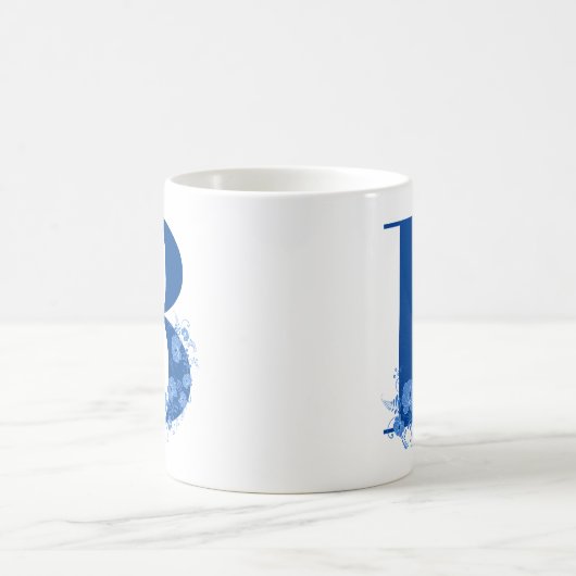 Tasse mit Monogramm Floral Letter B (Mittel)