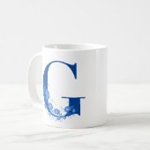 Tasse mit Monogramm Floral Letter D (Vorderseite Links)