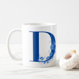 Tasse mit Monogramm Floral Letter D