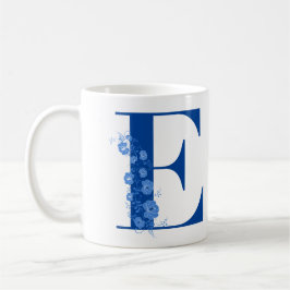 Tasse mit Monogramm Floral Letter E